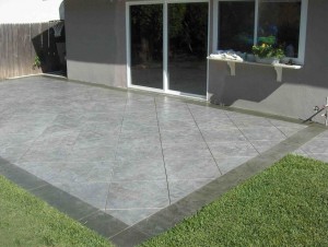 Concrete patio stamped from  fresh concrete